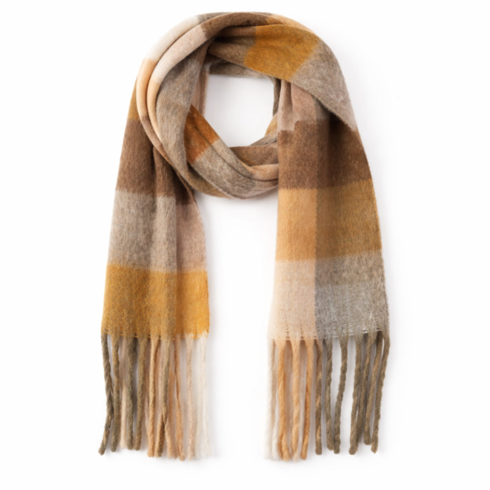 K&Co. Petal Series Chunky Scarf - TAUPE CHECK